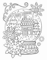 Snow Globe Card Template Sketch Coloring Page sketch template