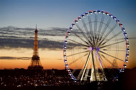 Eiffel Tower And Ferris Wheel Free Stock Photo - Public Domain Pictures