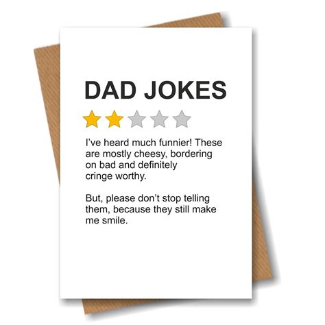 Funny Birthday Card for Dad Dad Jokes Rating Review - Etsy