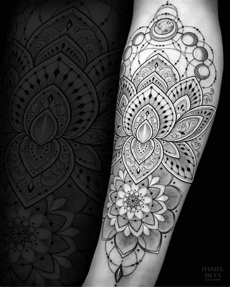 Ornamental sleeve with lotus flower | Tatoeage ideeën, Tatoeage ...