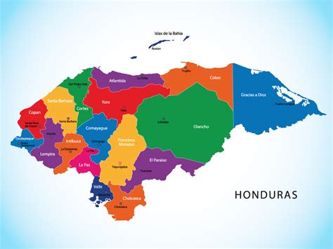 Mapa de Honduras con sus cabeceras - Mapa de Honduras