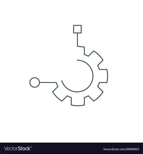 Function technology logo linear cog gear icon Vector Image