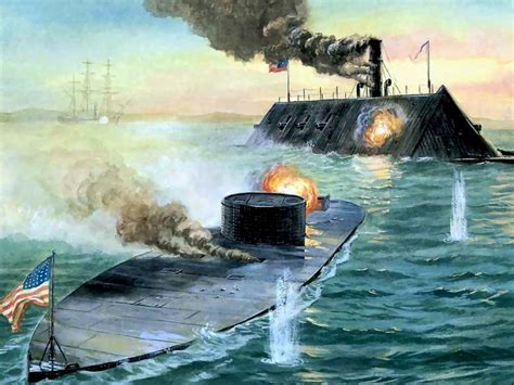 1862 USS Monitor vs CSS Virginia in Hampton Roads | Civil war artwork, Civil war ship, Civil war ...