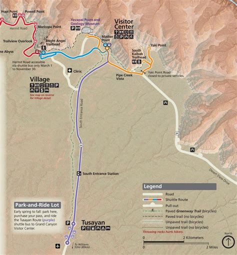 Bright Angel Trail - Hike Length & Map, South Rim Grand Canyon