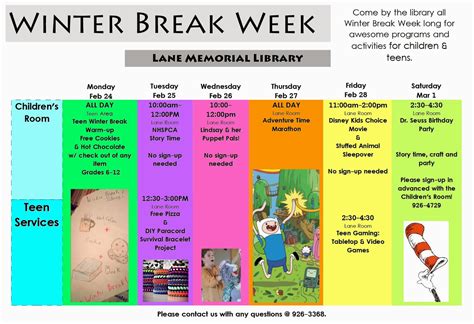 Lane Memorial Library Blog: Winter Break Activities for Kids/Teens (Feb. 24-Mar. 1)