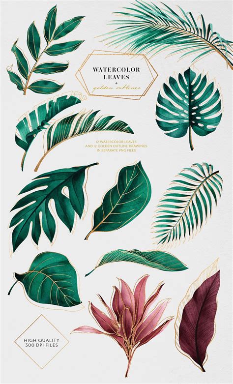 Tropical Leaf Free Printable Art -Series of 9 | The Happy Housie ...