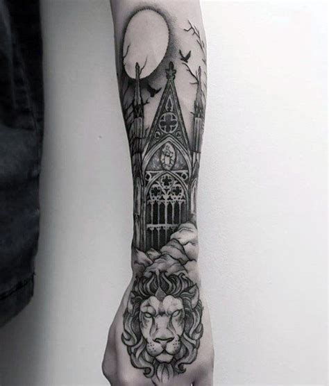 50 Cathedral Tattoo Designs for Men | Cathedral tattoo, Tattoo designs ...