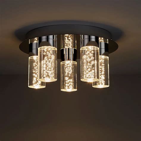 Hubble Chrome effect 5 Lamp Bathroom Ceiling light | DIY at B&Q