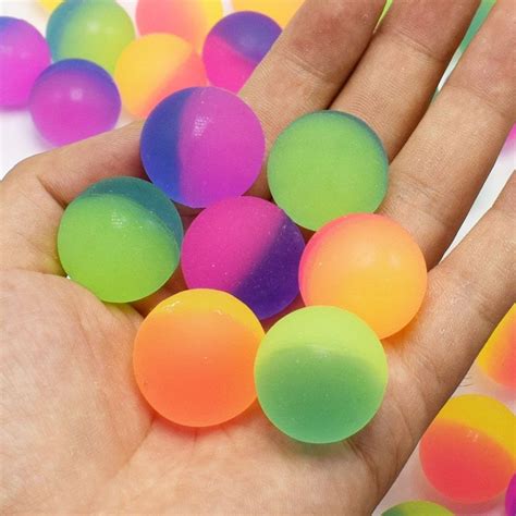 Multicolor Kids 25mm Floatable Bouncy Balls Rainbow Soild Color ...