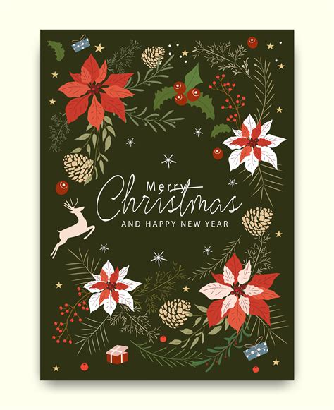 Merry Christmas greeting card pattern 683035 Vector Art at Vecteezy