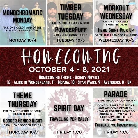 Homecoming Week Activities! | Buchanan Community Schools