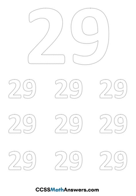 Worksheet on Number 29 | Free Number 29 Tracing, Writing, Counting Worksheets for Preschool ...