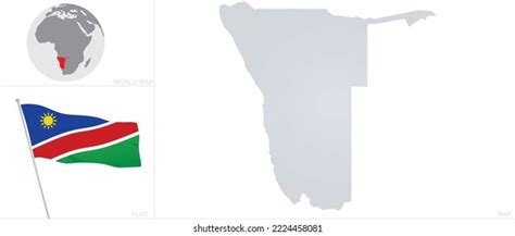 Namibia Map Flag Vector Stock Vector (Royalty Free) 2224458081 ...