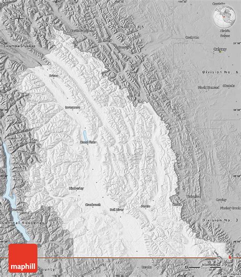 Gray Map of East Kootenay