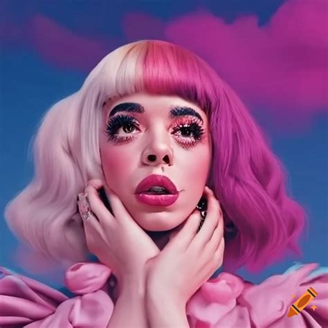 Melanie martinez cry baby album cover with pink clouds on Craiyon