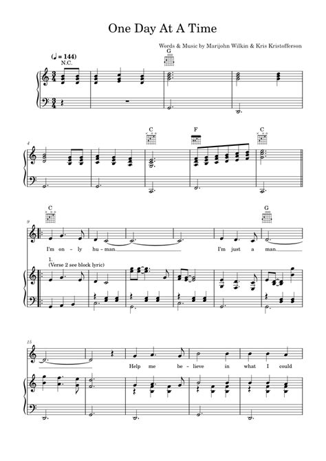 One Day At A Time Sheet music for Piano, Vocals by Daniel O'Donnell Official | MuseScore.com