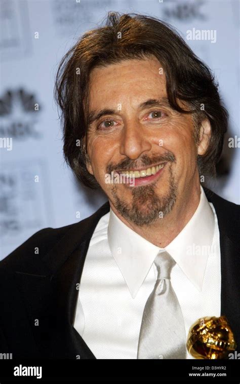 (dpa) - US actor Al Pacino poses with his Golden Globe Award which he ...