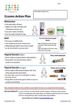 Eczema Action Plan | KidsHealth NZ