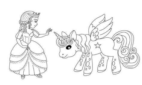 Unicorn Princess Coloring Page For Kids A Cute And Funny Coloring Page - Riset