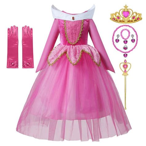 Girls Dress Pink Tutu Princess Dress Fairy Tale Sleeping Beauty Costume Kid Aurora Cosplay ...