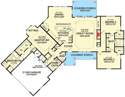 Rustic Angled Ranch Home Plan - 3877JA | Architectural Designs - House ...