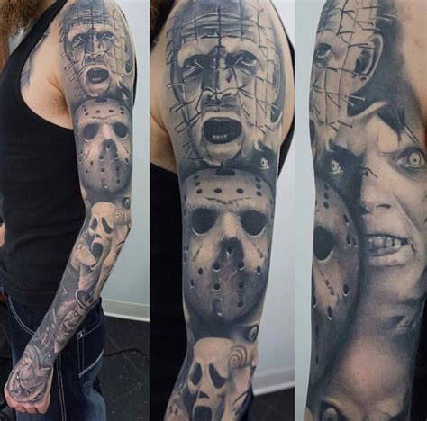 Horror sleeve one ideas | Horror tattoo, Movie tattoos, Scary tattoos