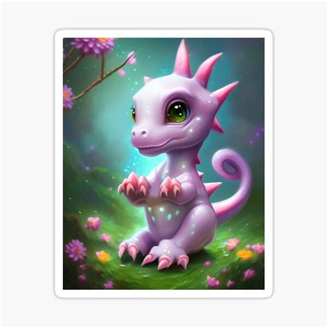 "Cute Purple Fantasy Baby Dragon" Sticker for Sale by Trace1234 | Redbubble