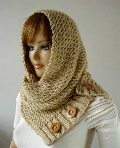 KNITTING PATTERN HOODED Cowl Scarf Loulou Hood Scarf Cowl | Etsy | Hooded cowl scarf, Hooded ...