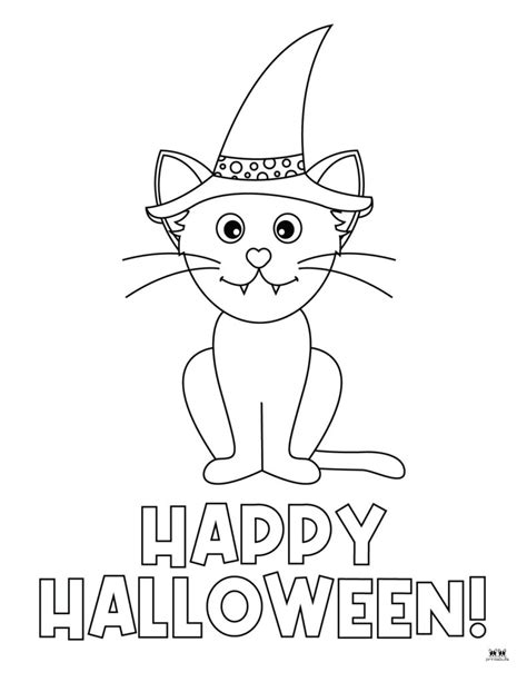 Halloween Cat Coloring Pages - 25 FREE Pages - PrintaBulk