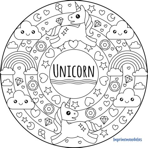 Mandala Unicornio 02 • IMPRIME MANDALAS