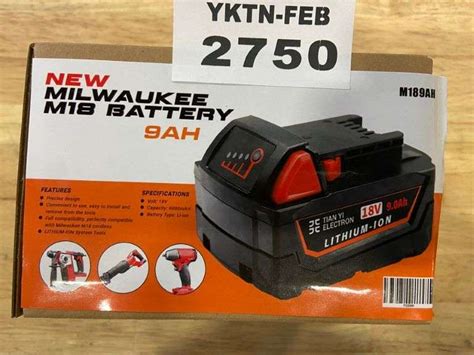 MILWAUKEE M18 BATTERY 9AH - Yorkton Auction Centre