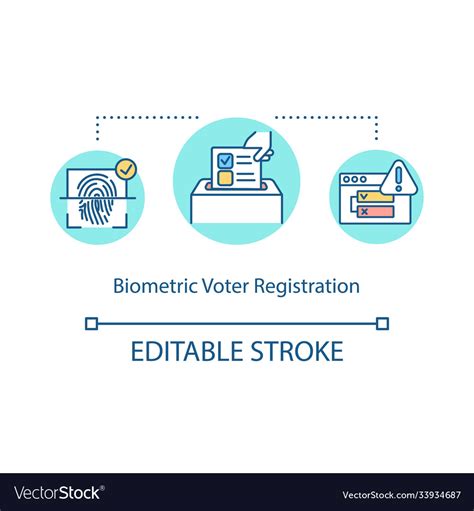 Biometric voter registration concept icon Vector Image