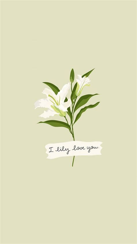 White lily phone wallpaper, aesthetic flower, green background psd | free image by rawpixel.com ...