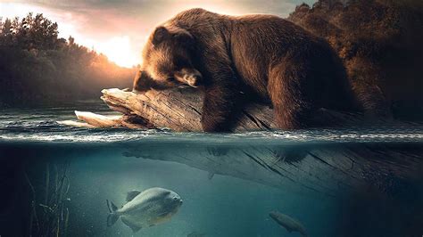 Floating Bear Manipulation in Photoshop Tutorial – Zenzdesign