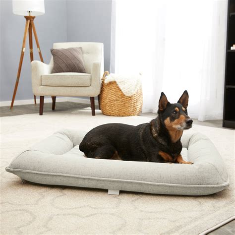 FRISCO Orthopedic Bolster Dog Bed w/Removable Cover, Light Gray, X ...