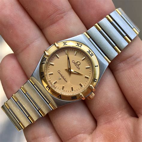 Omega Constellation Ladies Two Tone Steel Gold Champagne Quartz 25mm W ...