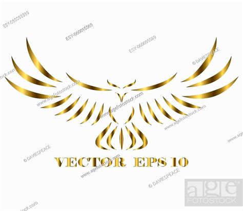 Golden line art vector logo of hawk that is flying, Stock Vector, Vector And Low Budget Royalty ...