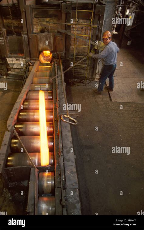 Pennsylvania,Cambria County,Johnstown,J. Pitt Steel Mill worker shapes ...