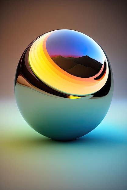 Premium Photo | Abstract 3D chrome ball