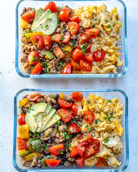 Breakfast Scramble Clean Eating Meal Prep Bowls! | Clean Food Crush