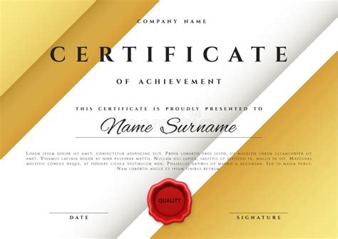 Template Certificate Design in Gold Color. Stock Vector - Illustration of antique, honor: 73661235