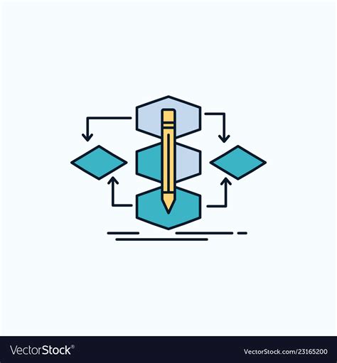 Algorithm design method model process flat icon Vector Image