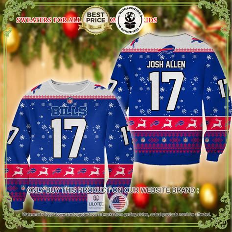 HOT Josh Allen Buffalo Bills Ugly Christmas Sweater • Shirtnation ...