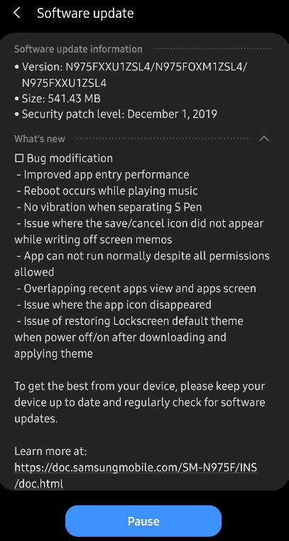 Galaxy Note 10 Gets Fourth One UI 2.0 Android 10 Beta Update