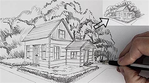 How to draw a house in 2 point perspective – Artofit