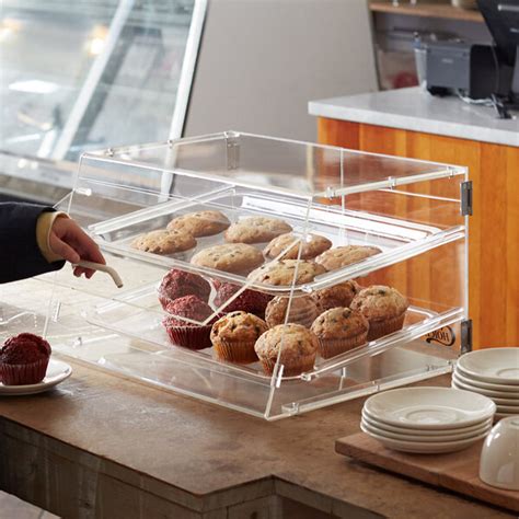 Choice 2 Tray Bakery Display Case with Front and Rear Doors - 21" x 17 ...