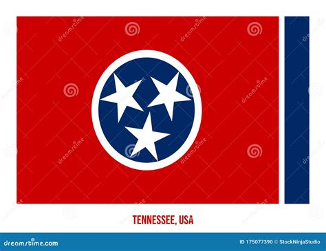 Tennessee Flag Vector Illustration on White Background. USA State Flag Stock Vector ...