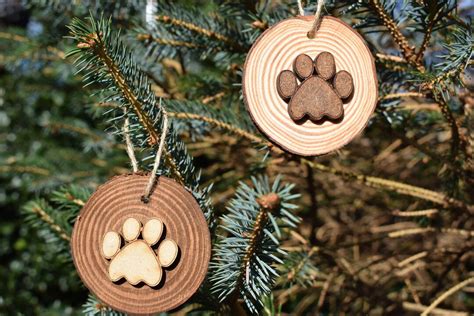 Rustic Wooden Dog Paw Print Hanging Decorations, Wall Hanging, Gift ...