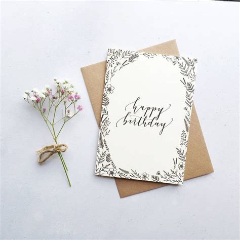 'Happy Birthday' Modern Calligraphy Card By Eleri Haf Designs | Happy ...