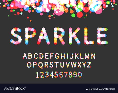 Sparkle display font Royalty Free Vector Image